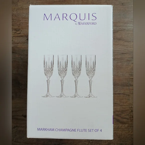 Marquis by Waterford Crystal Champagne Flutes Set Of 4 - Picture 1 of 4